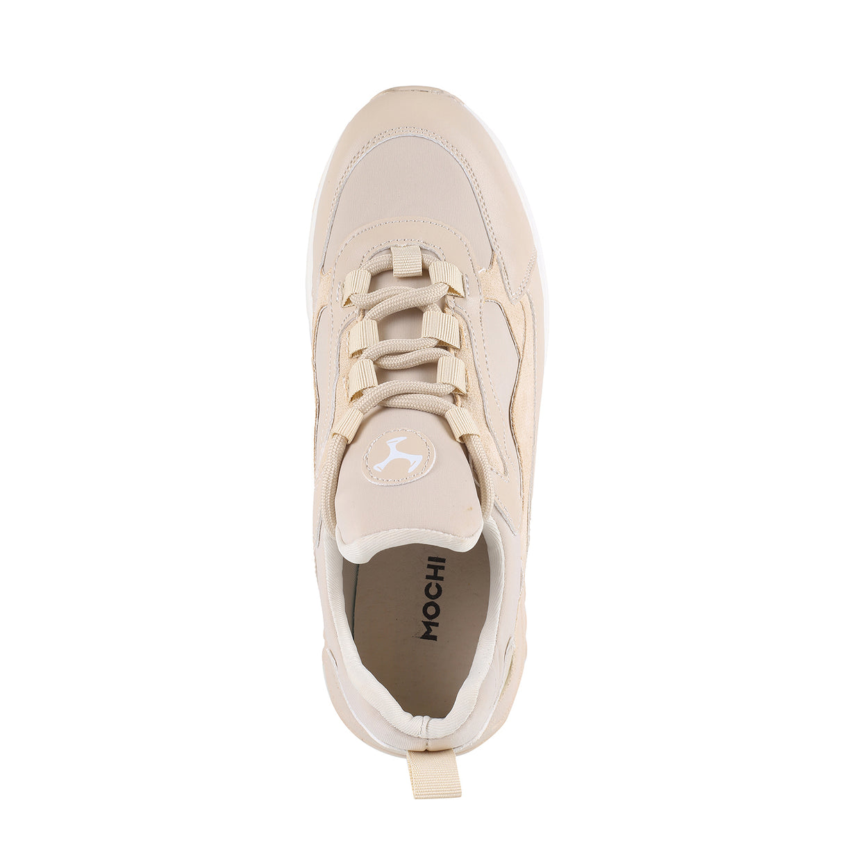 Mochi Women Beige Sports Walking Shoes