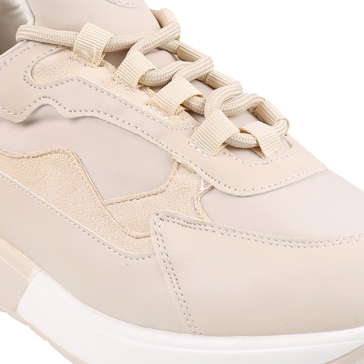 Mochi Women Beige Sports Walking Shoes