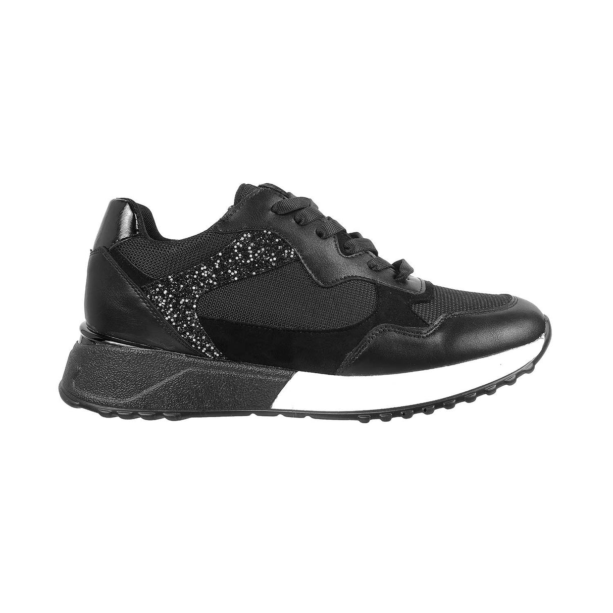 Mochi Women Black Sports Walking Shoes