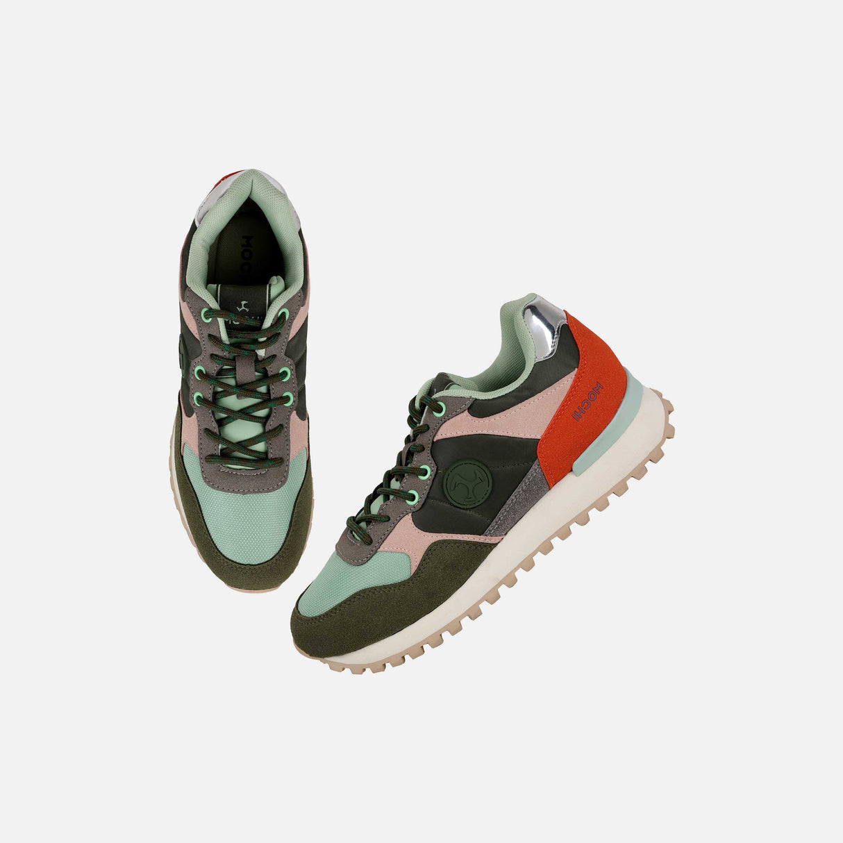 Mochi Women Green Sports Walking Shoes