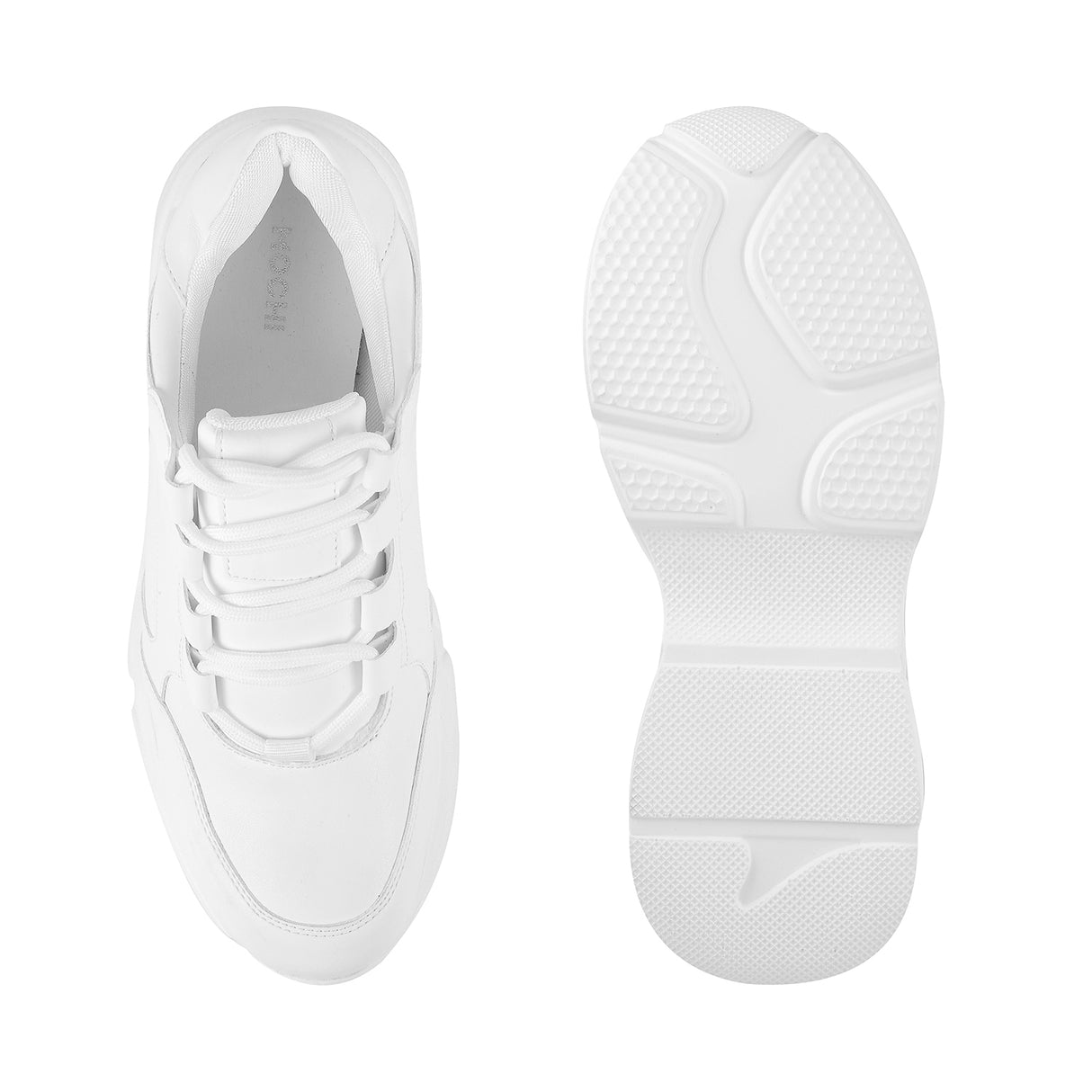 Mochi Women White Sports Walking Shoes