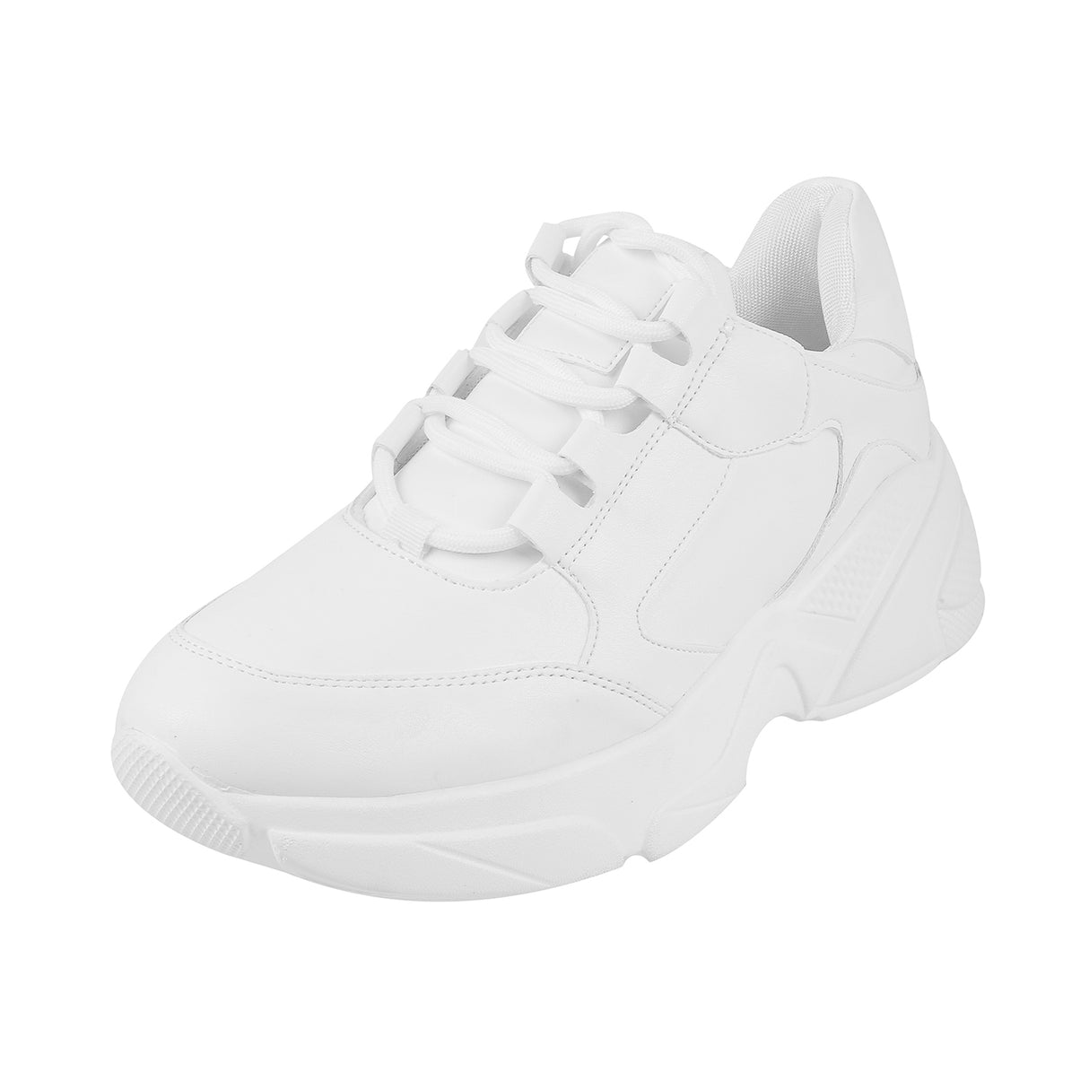 Mochi Women White Sports Walking Shoes