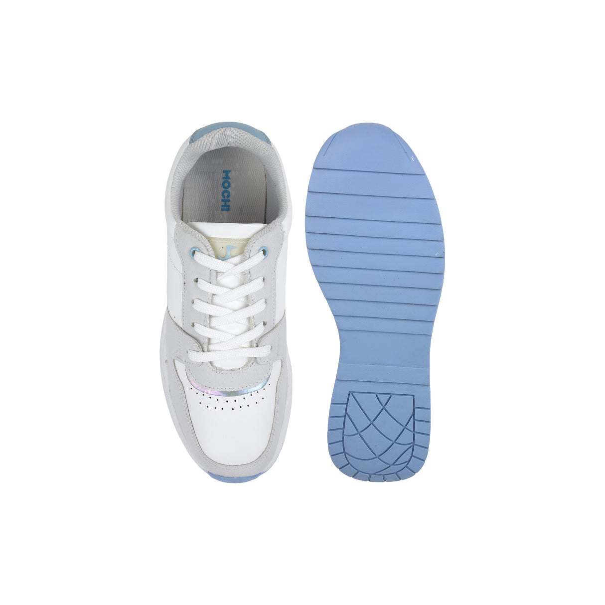 Mochi Women White Sports Walking Shoes