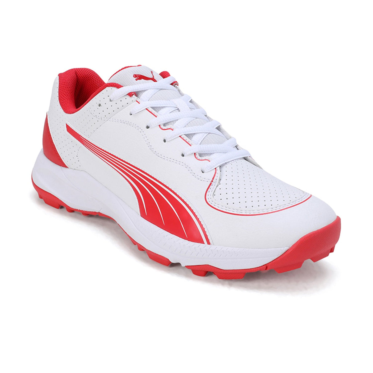 Puma Unisex White-red Sports-Cricket Shoes