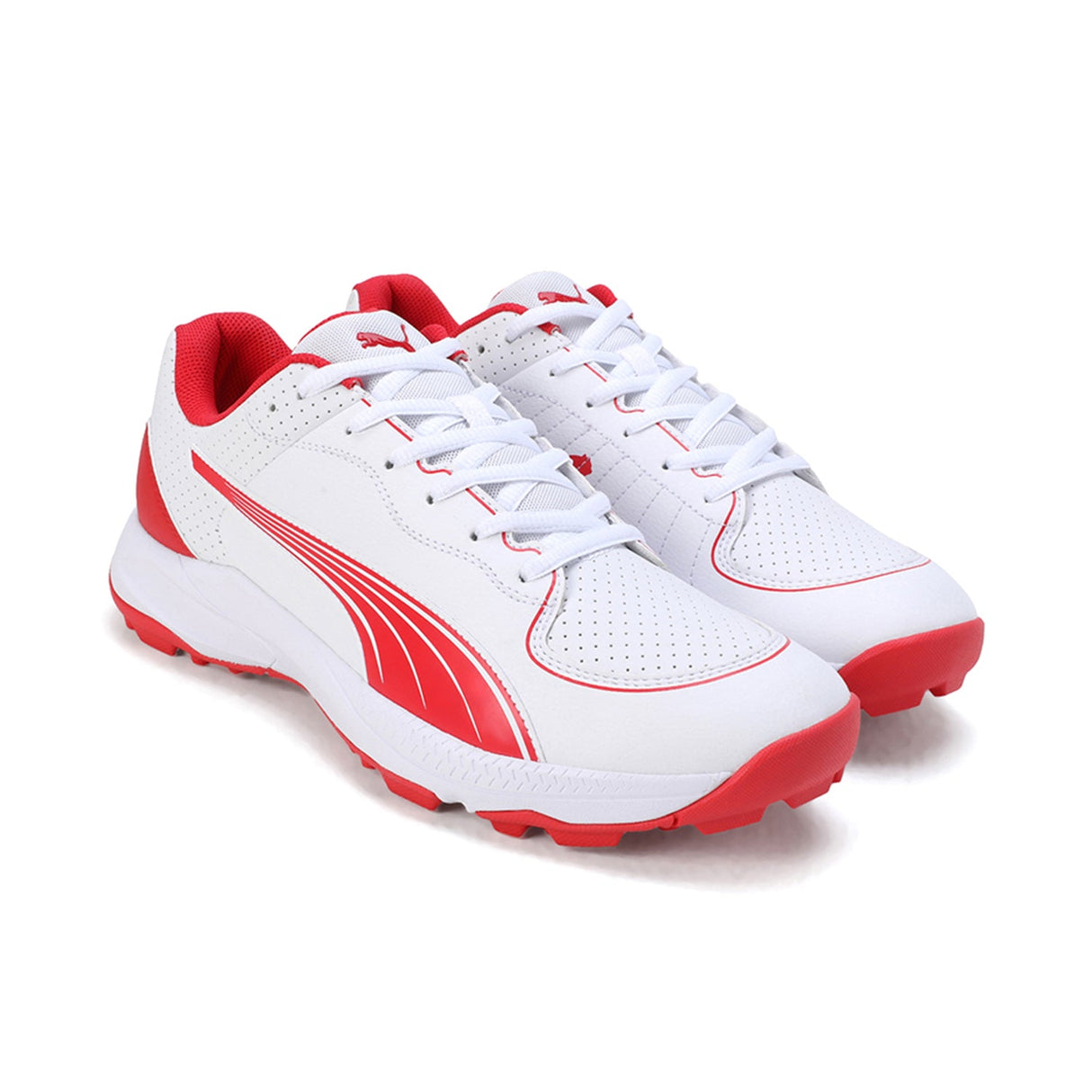Puma Unisex White-red Sports-Cricket Shoes