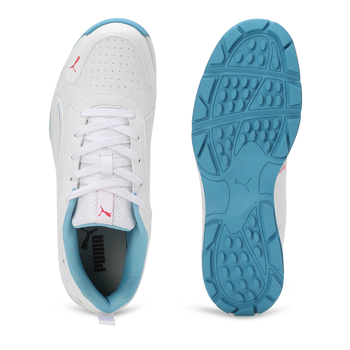 Puma Men White-blue Sports-Cricket Shoes