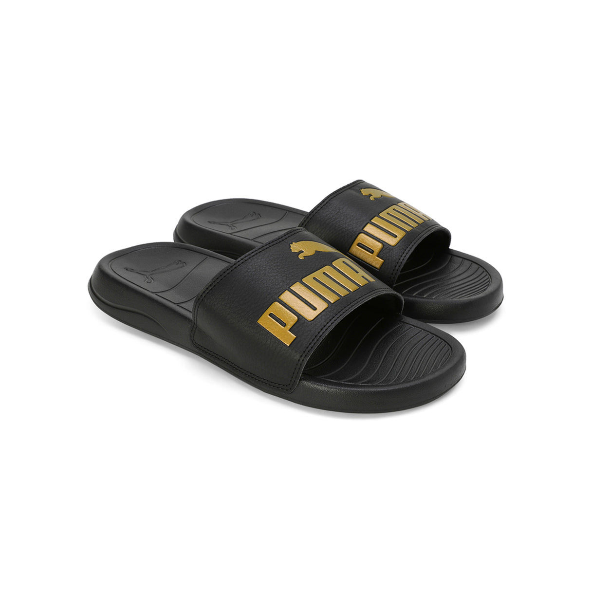 Puma Unisex Puma Black-Puma Team Gold Popcat 20 Slides