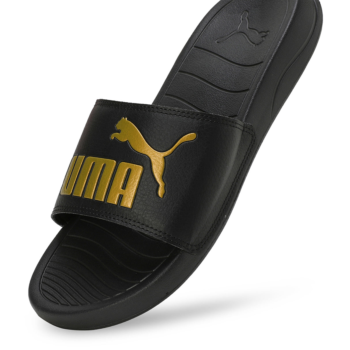 Puma Unisex Puma Black-Puma Team Gold Popcat 20 Slides