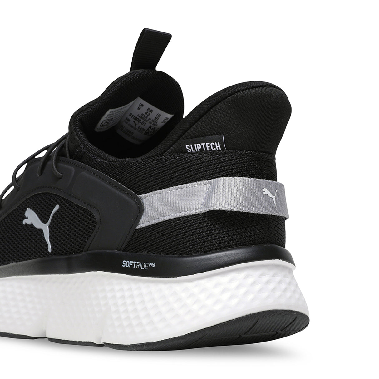 Puma Men White-black Softride Pro Dynamic Flex Sliptech Gray