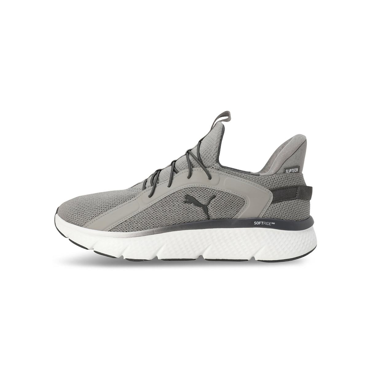 Puma Men Strong Grey-Stormy Slate-Puma White Softride Pro Dynamic Flex Slip-On Running Shoes
