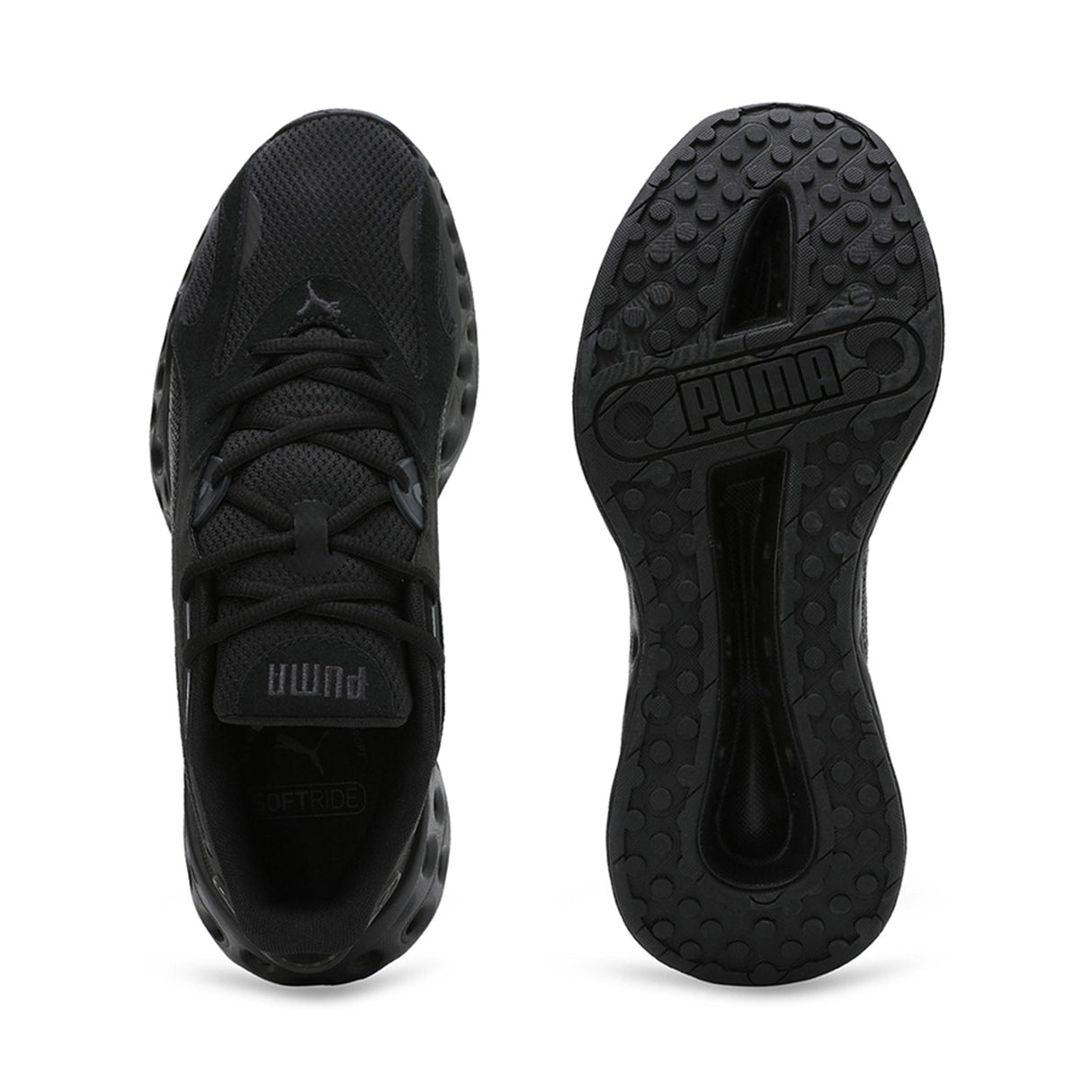Puma Unisex Black-grey Softride Frequence Shoes
