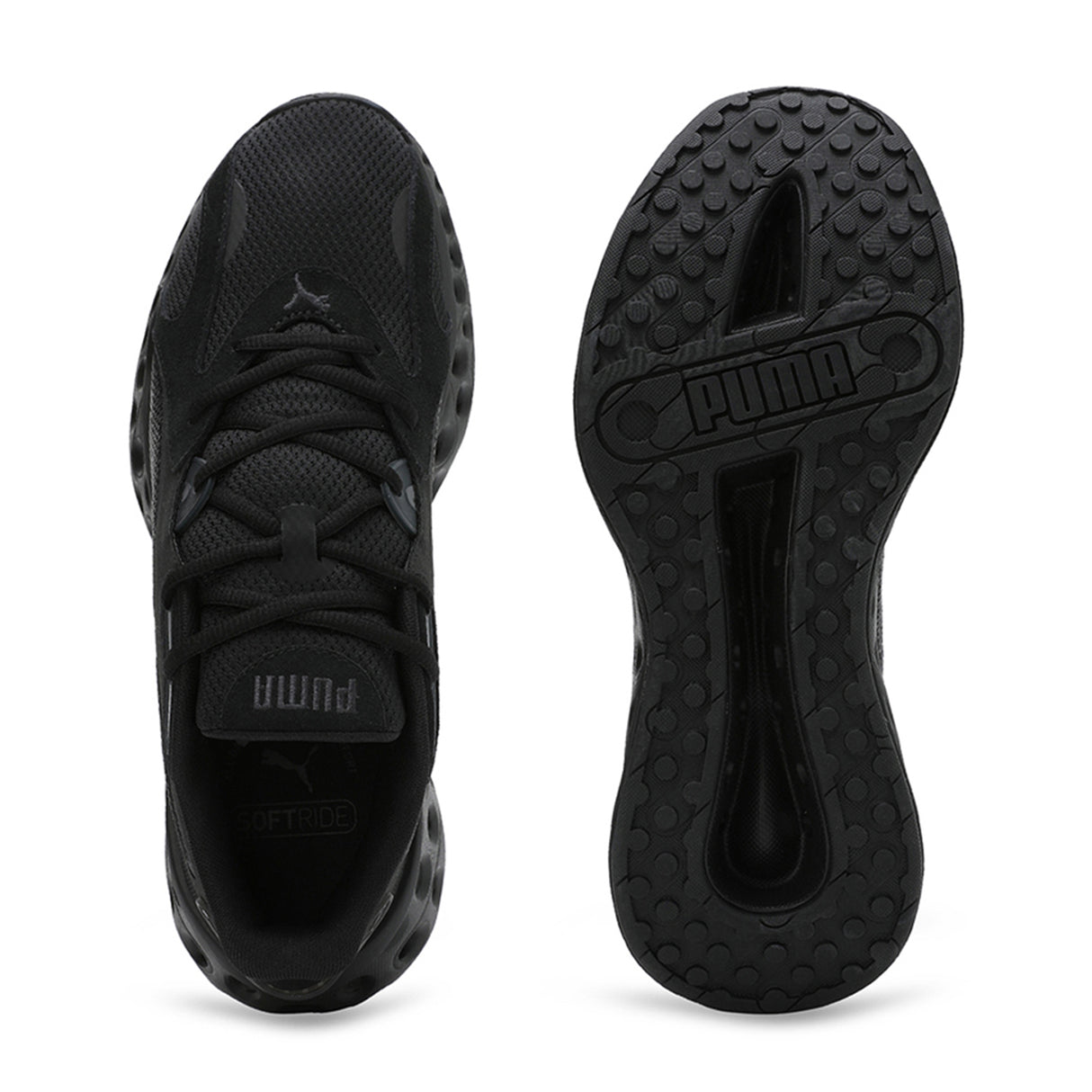 Puma Men Black Softride Frequence Puma Black-Flat Dark