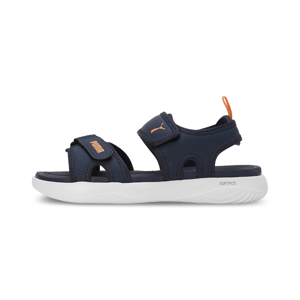 Puma Men Club Navy-Clementine-Puma White Softride Seave Proplex Hook And Loop Sandals