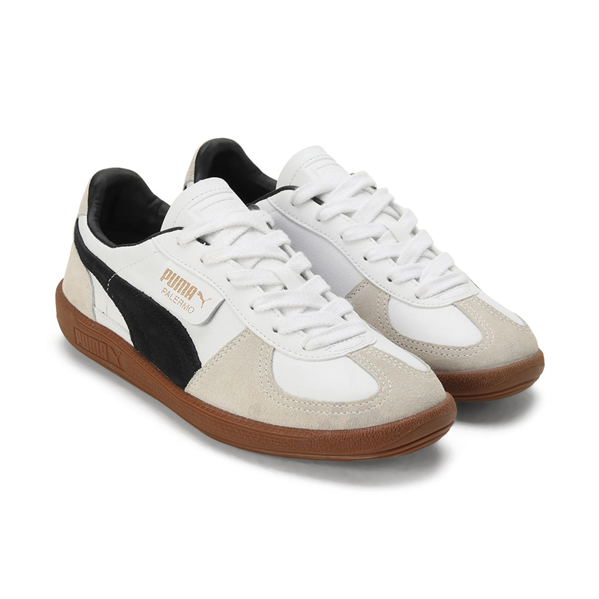 Puma Unisex White-grey Palermo Lth Res Puma White-Vapor Gray-Gu
