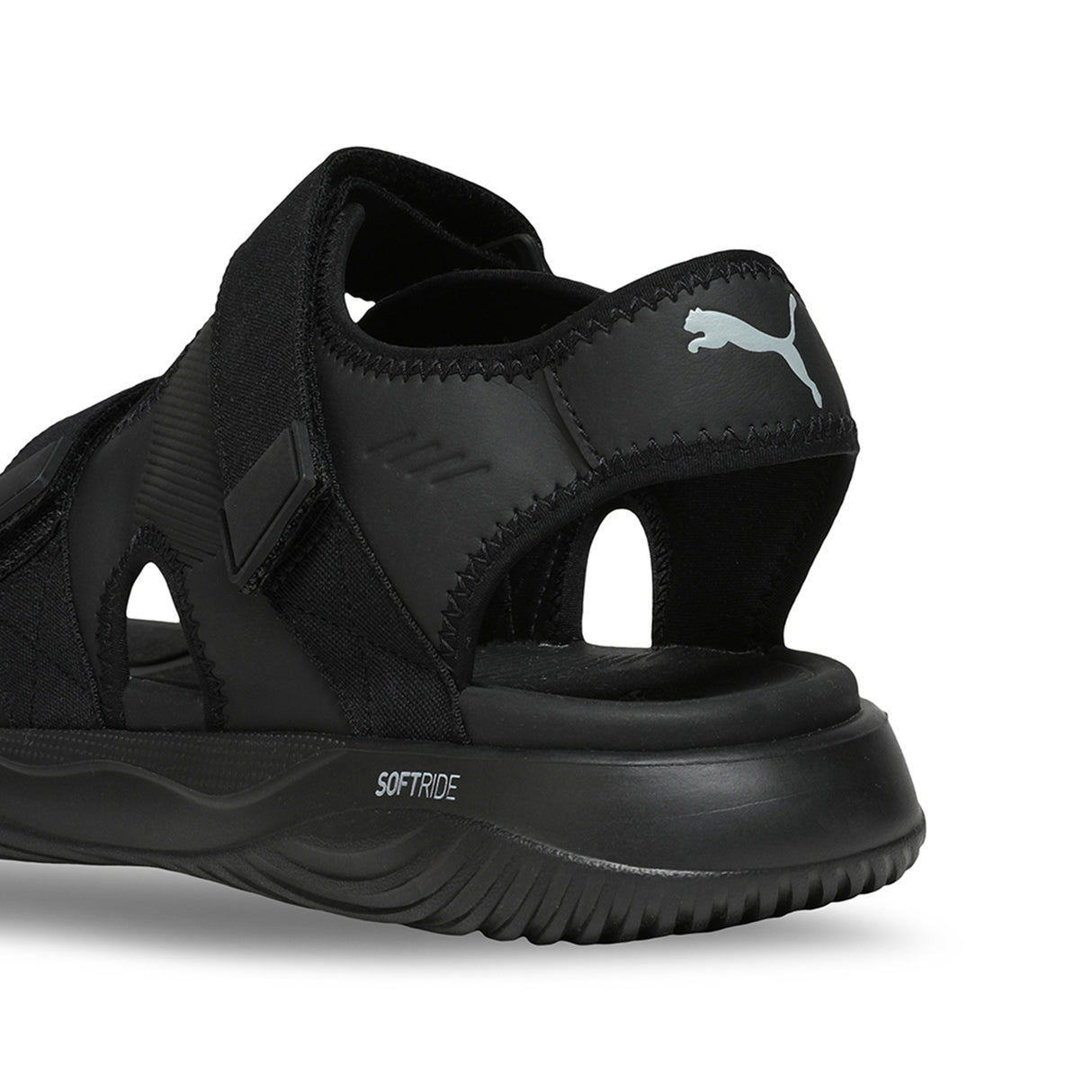 Puma Men Black-grey Softride Seave Aquaterra Sandal