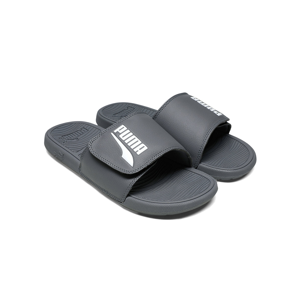 Puma Unisex Cool Dark Grey-Puma White Cool Cat 2.0 Everyday Comfort Swimming Slides