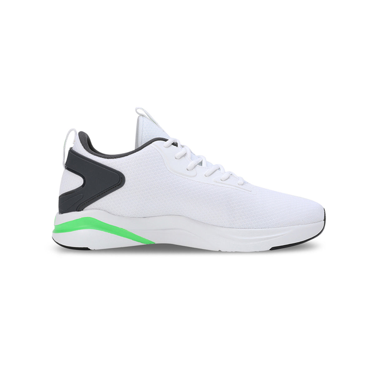 Puma Men Puma White-Dark Coal-Parakeet Green Men Softride Rift Runlyn Running Shoes