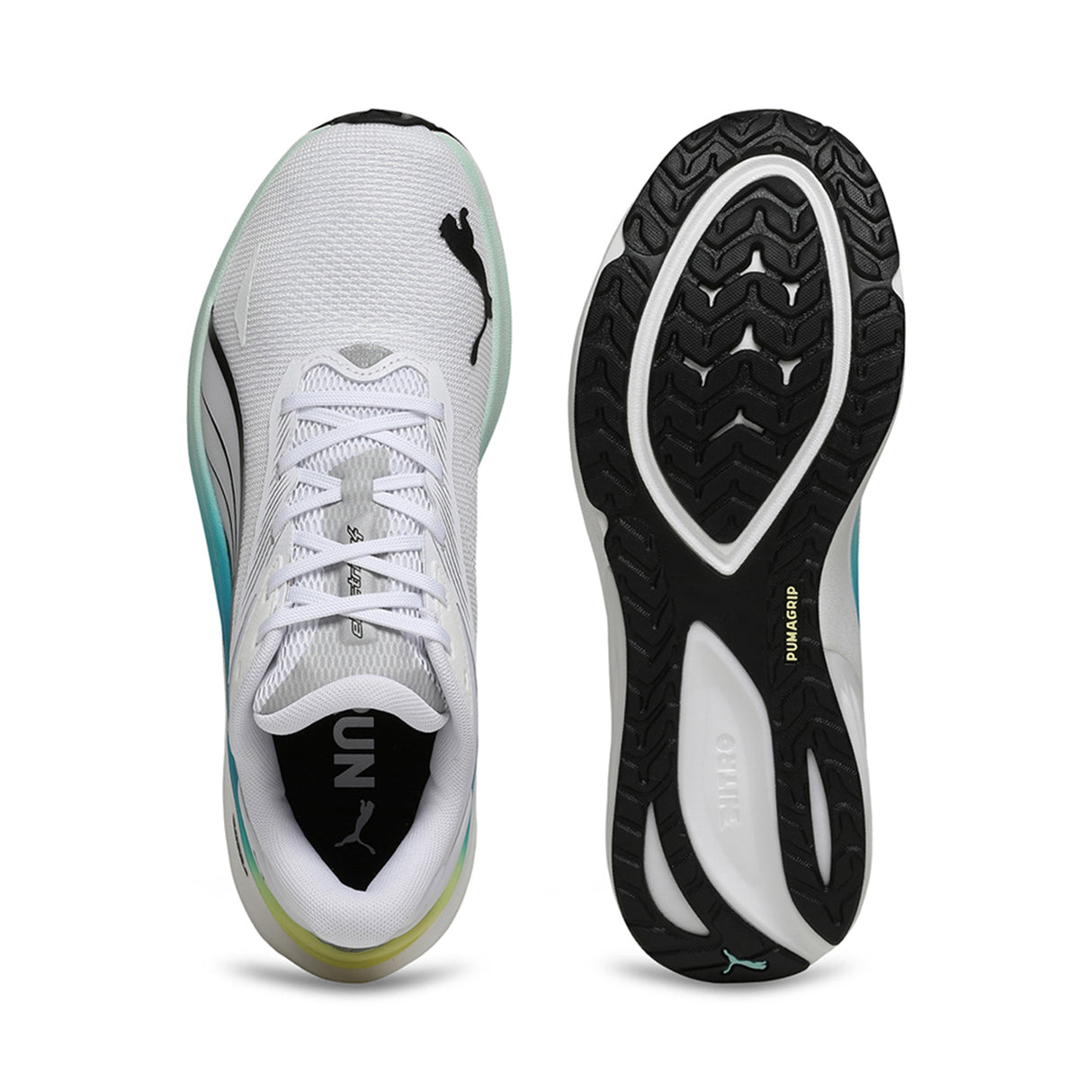Puma Men Puma White-Mint Melt-Speed Blue Electrify Nitro™ 4 Running Shoes