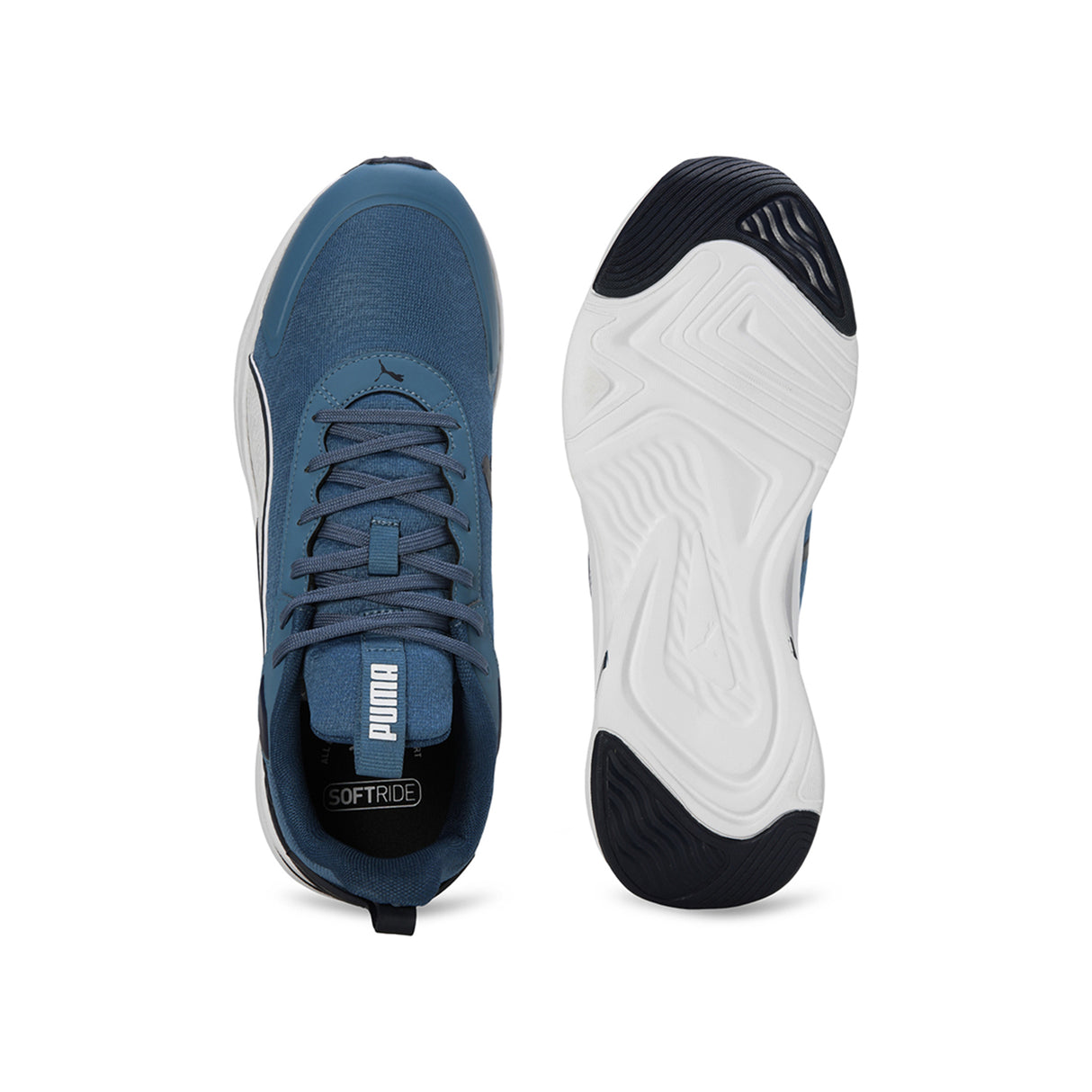 Puma Men Blue Horizon-Club Navy-Puma White Softride Rift Running Shoes