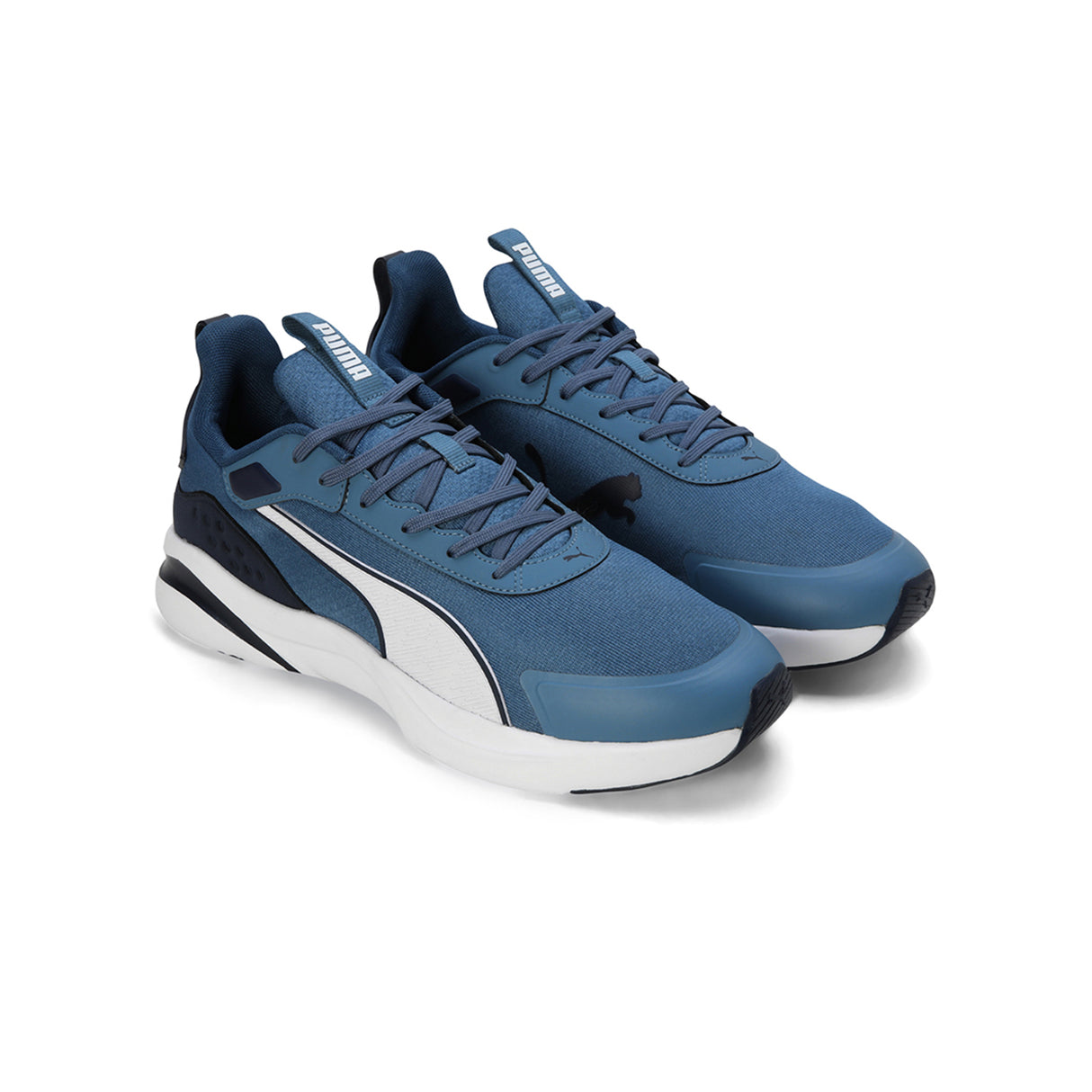 Puma Men Blue Horizon-Club Navy-Puma White Softride Rift Running Shoes