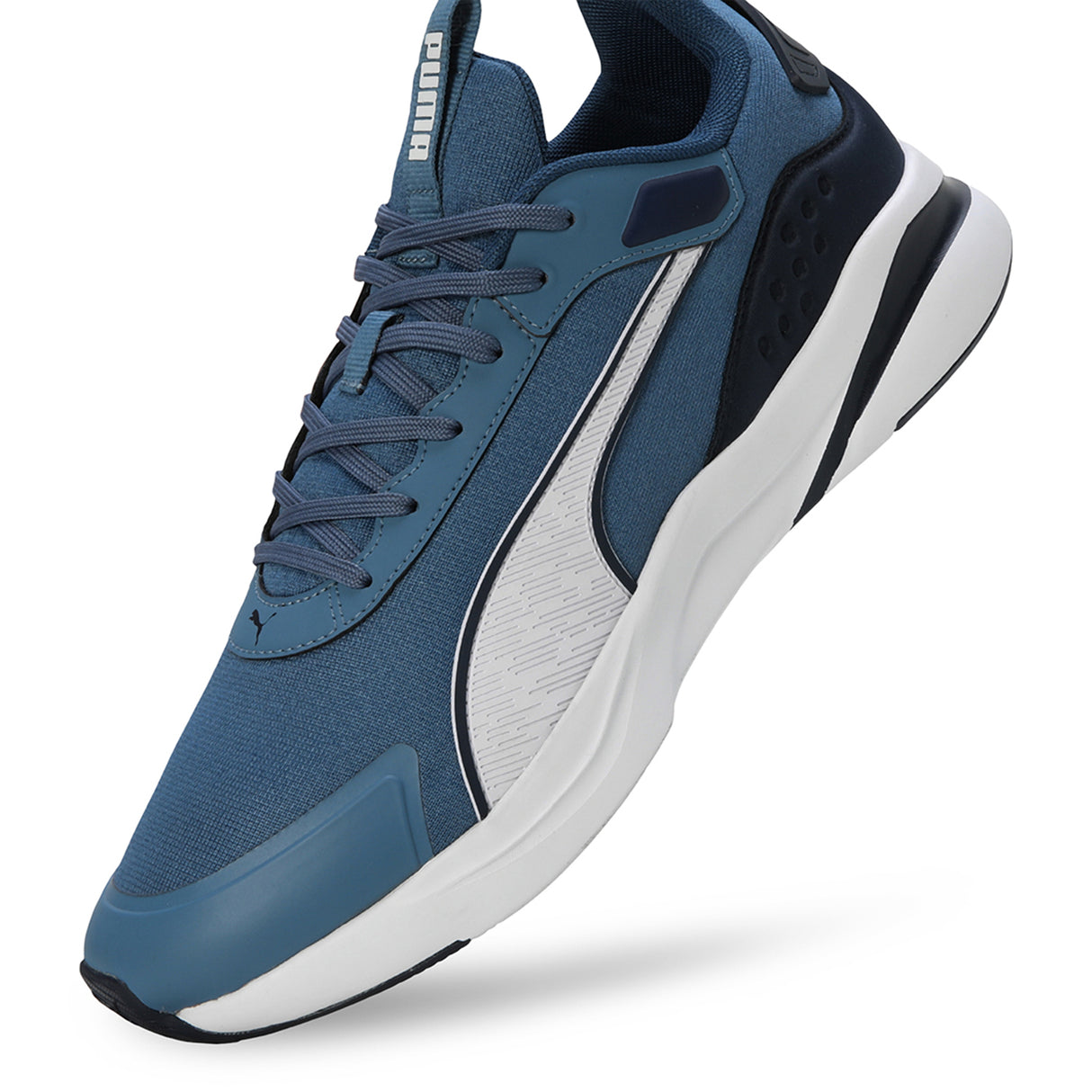 Puma Men Blue Horizon-Club Navy-Puma White Softride Rift Running Shoes