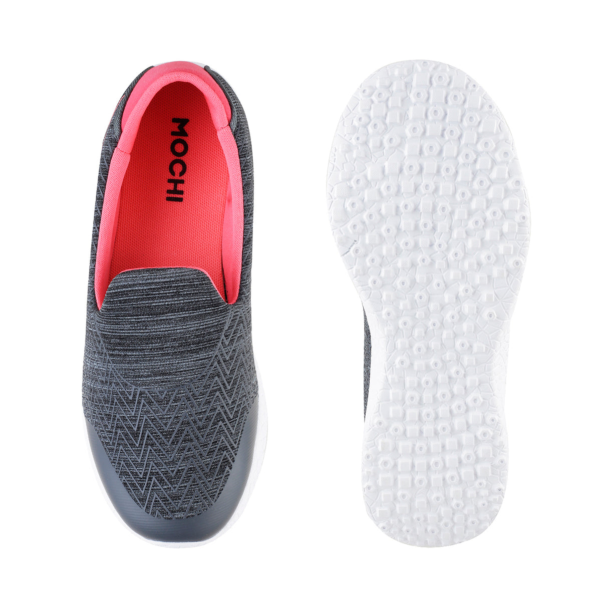 Mochi Women Grey Sports Walking Shoes