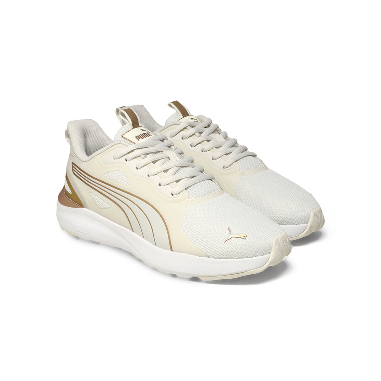 Puma Women Vapor Gray-Puma Gold-Warm White Softride Cosmic St Sliptech™ Women’S Day/Night Sneakers