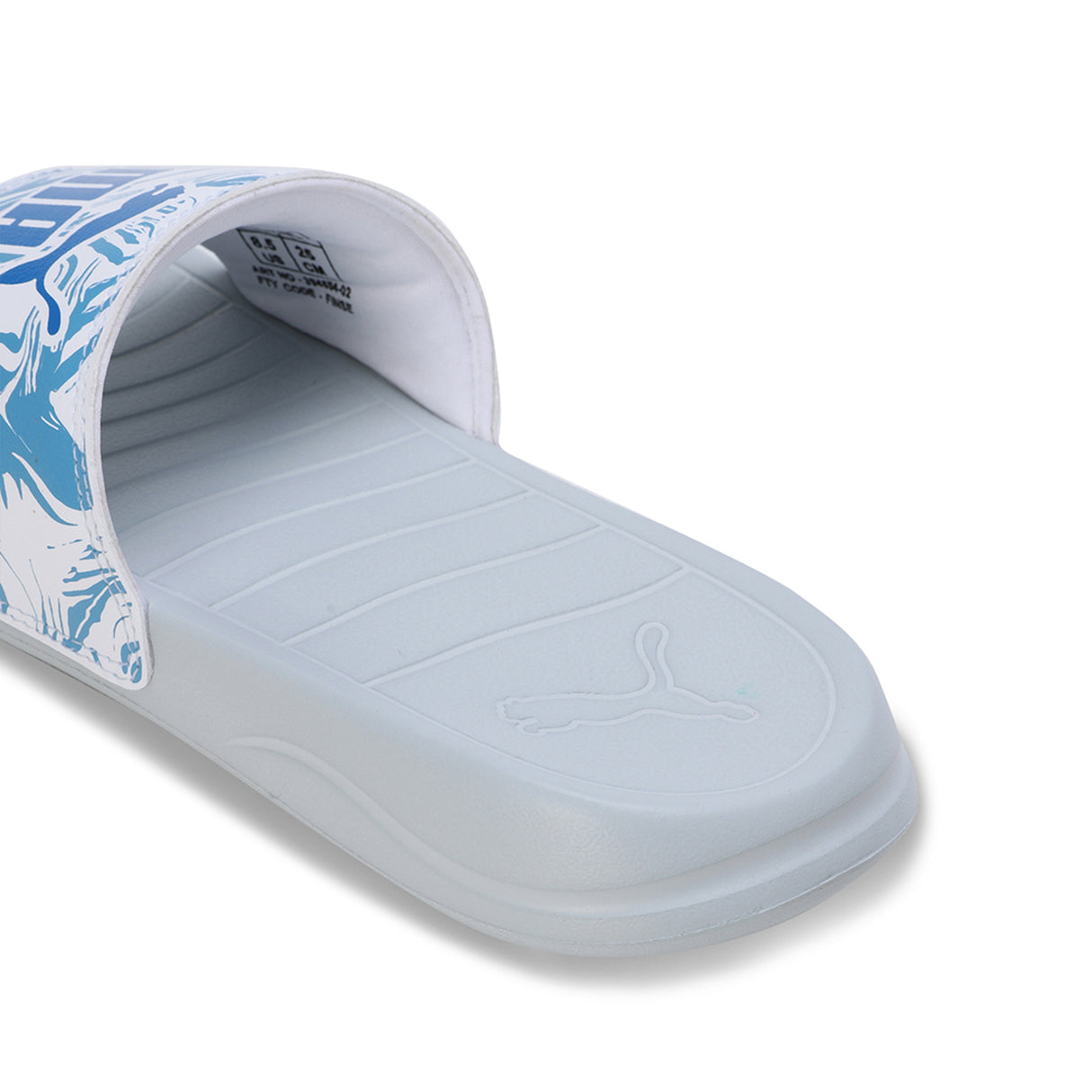Puma Women Platinum Gray-Puma White-Racing Blue Popcat 20 Apexa Slides