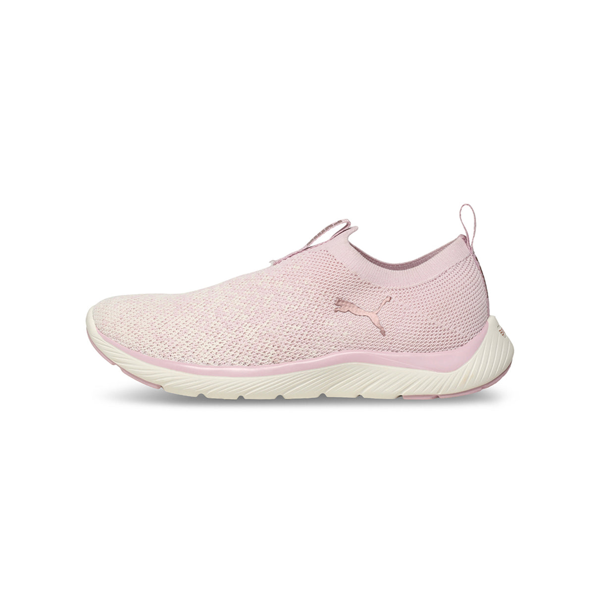Puma Women Rose Mauve-Warm White-Rose Gold Softride Remi Slip-On Knit Running Shoes