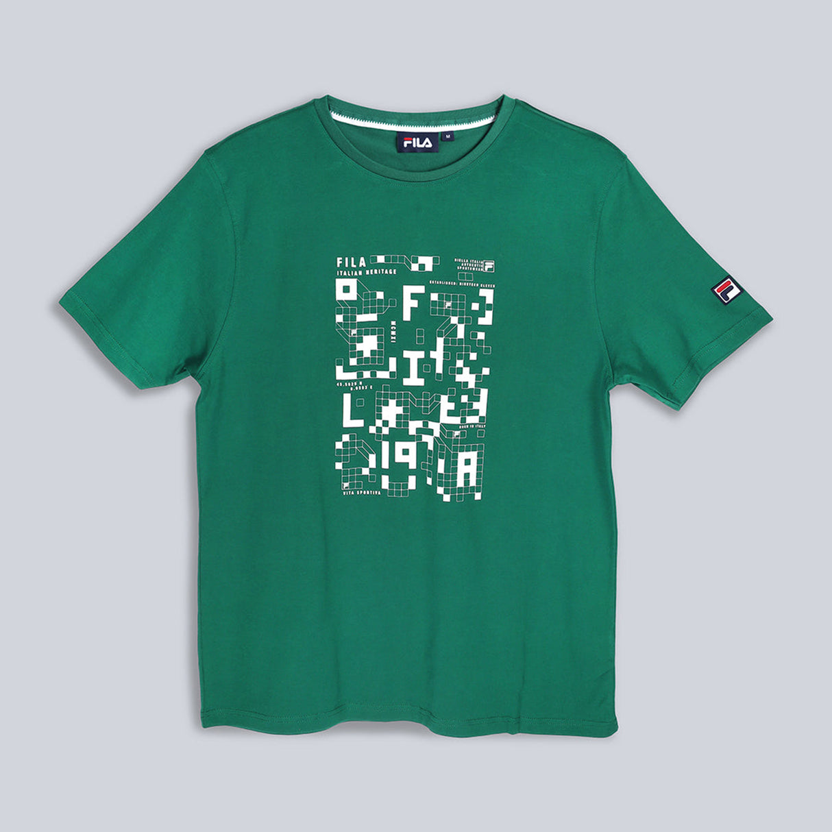 Fila Unisex Green T-Shirt Comfort Fit