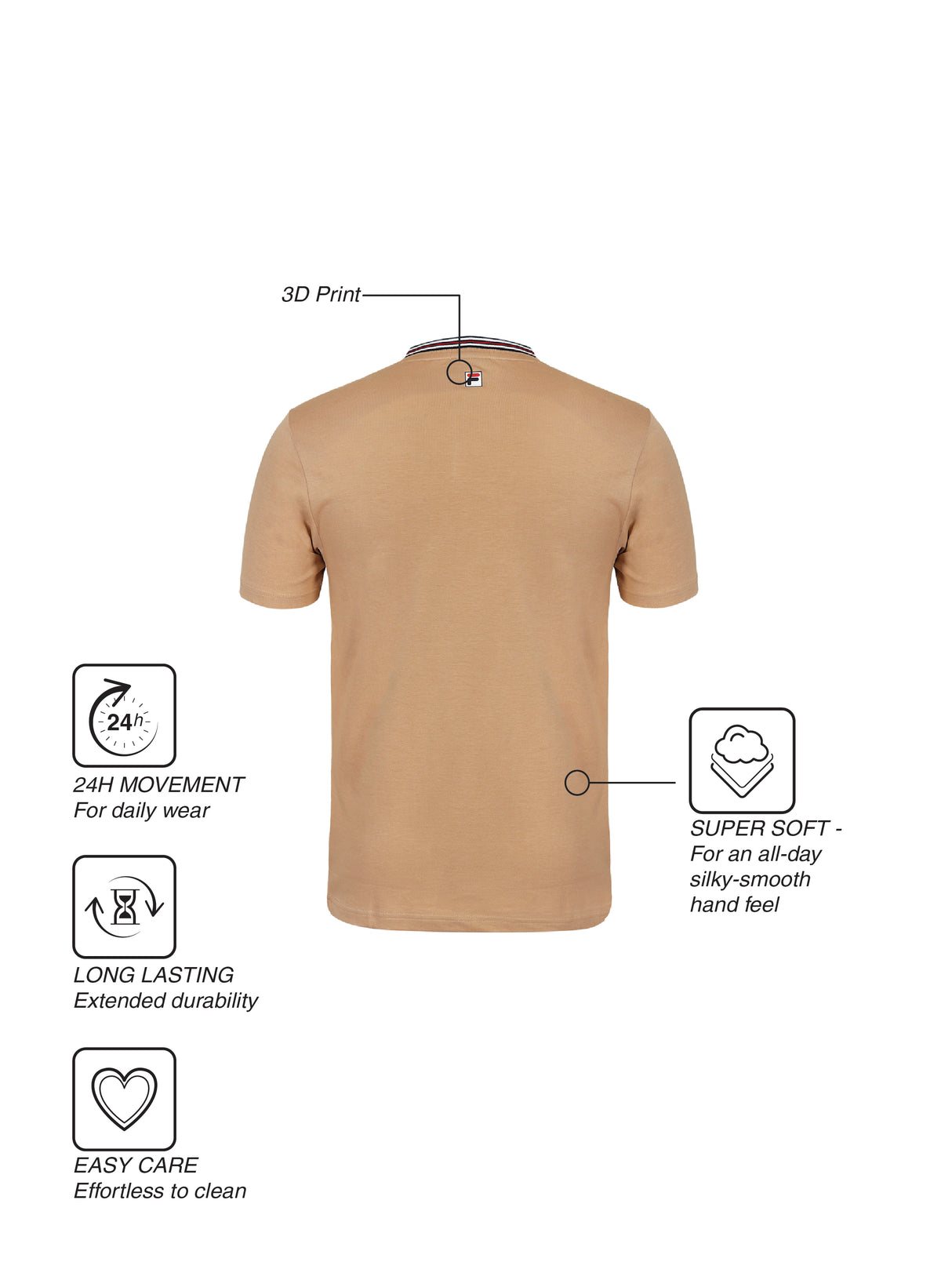 Fila Men Beige Enzo Knitted Tee Shirt