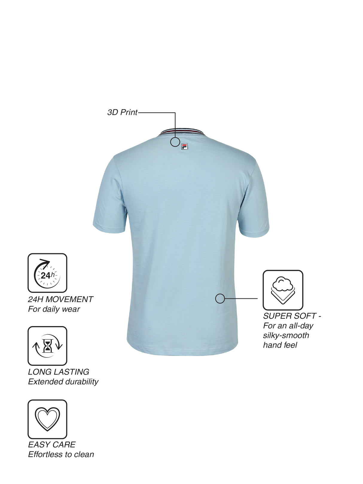 Fila Men Sky Blue Enzo Knitted Tee Shirt