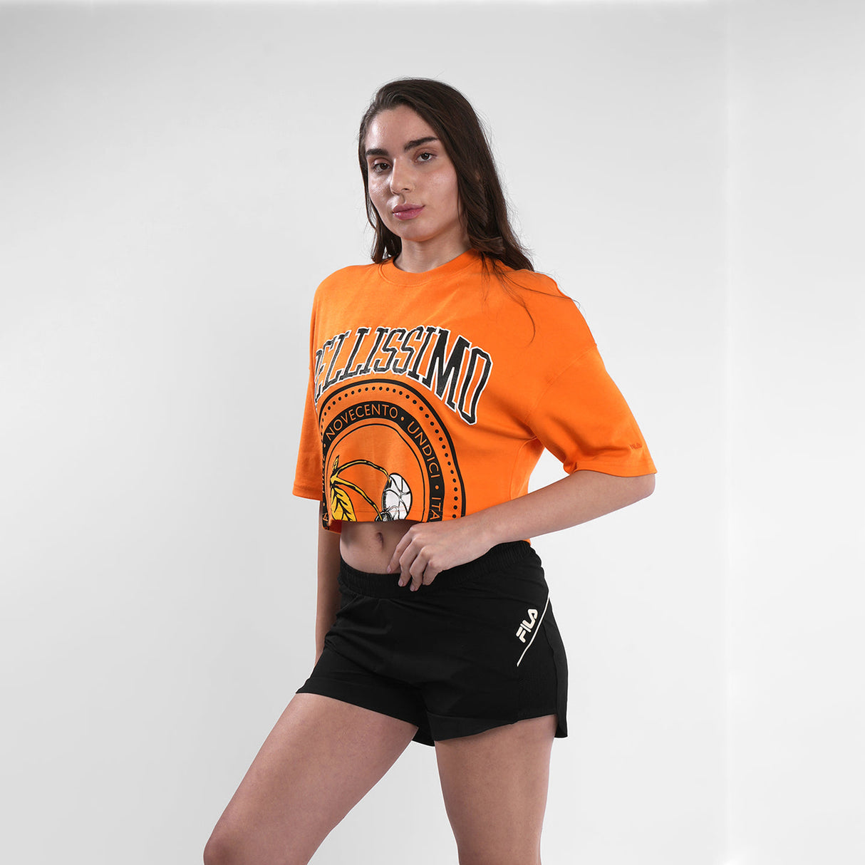 Fila Womens Russet Orange Bing Crop Top