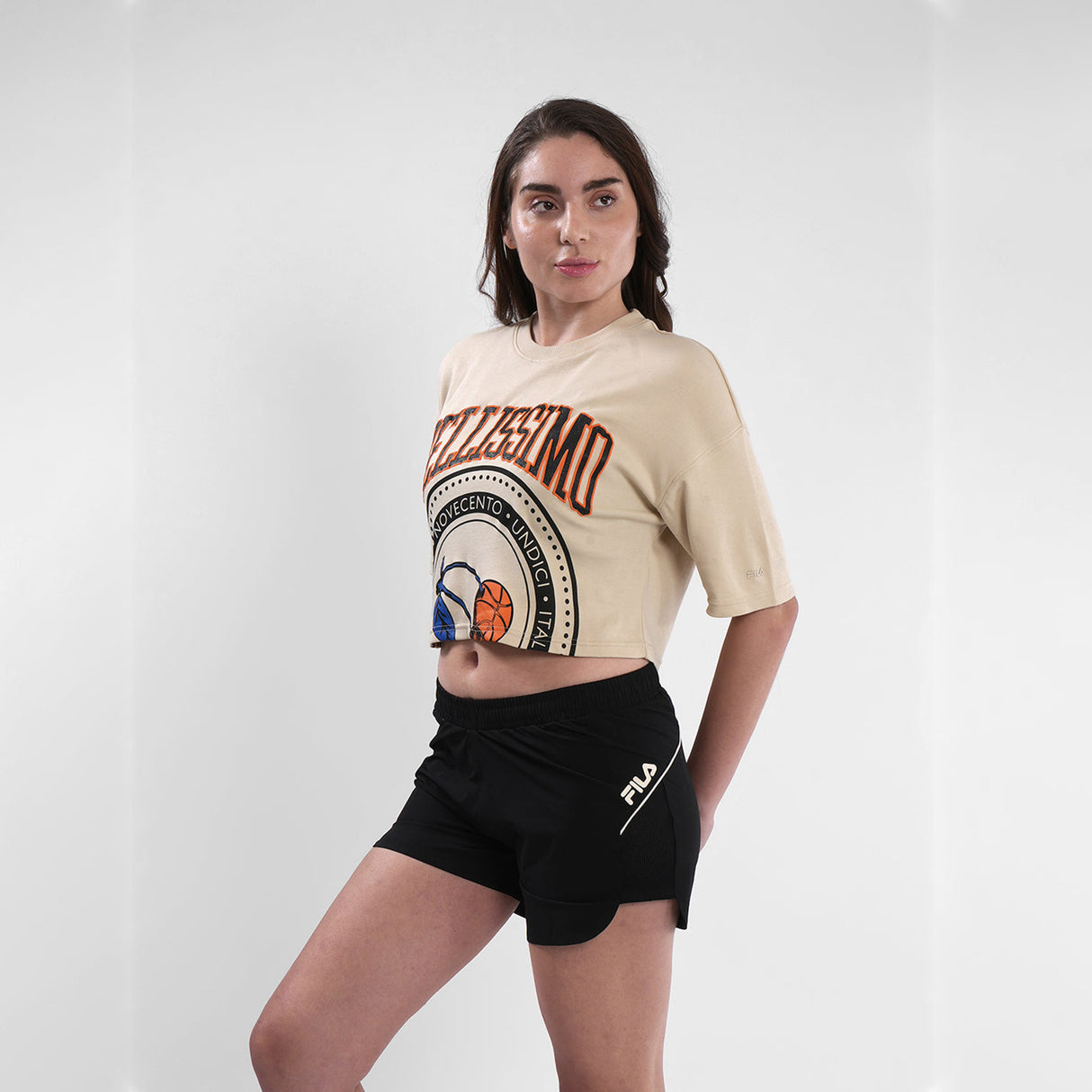 Fila Women Beige Bing Crop Top