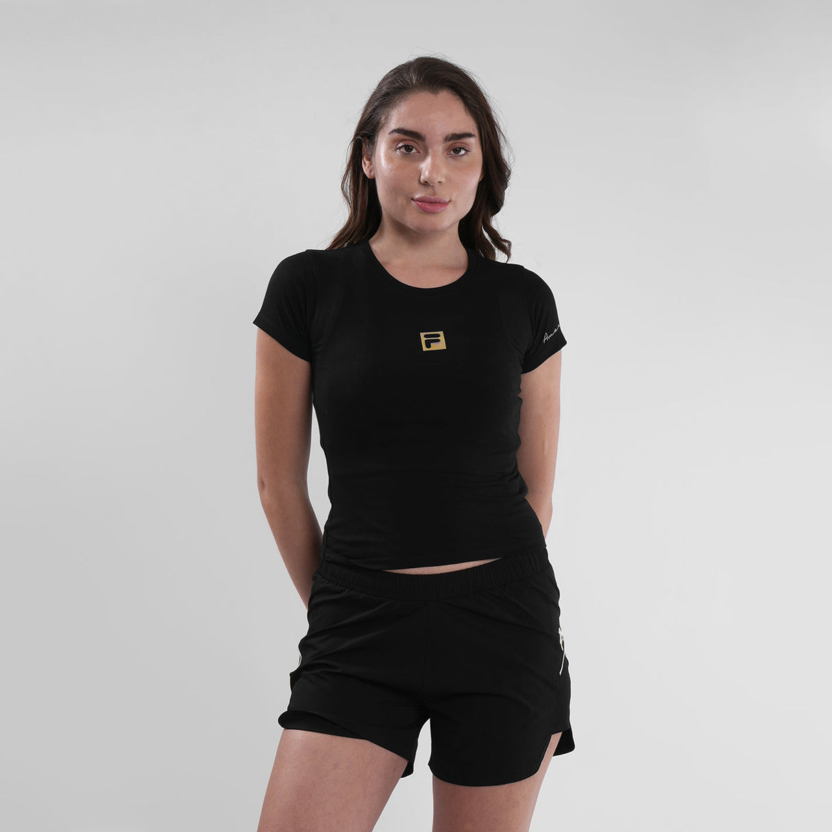 Fila Womens Black Riley Crop Top
