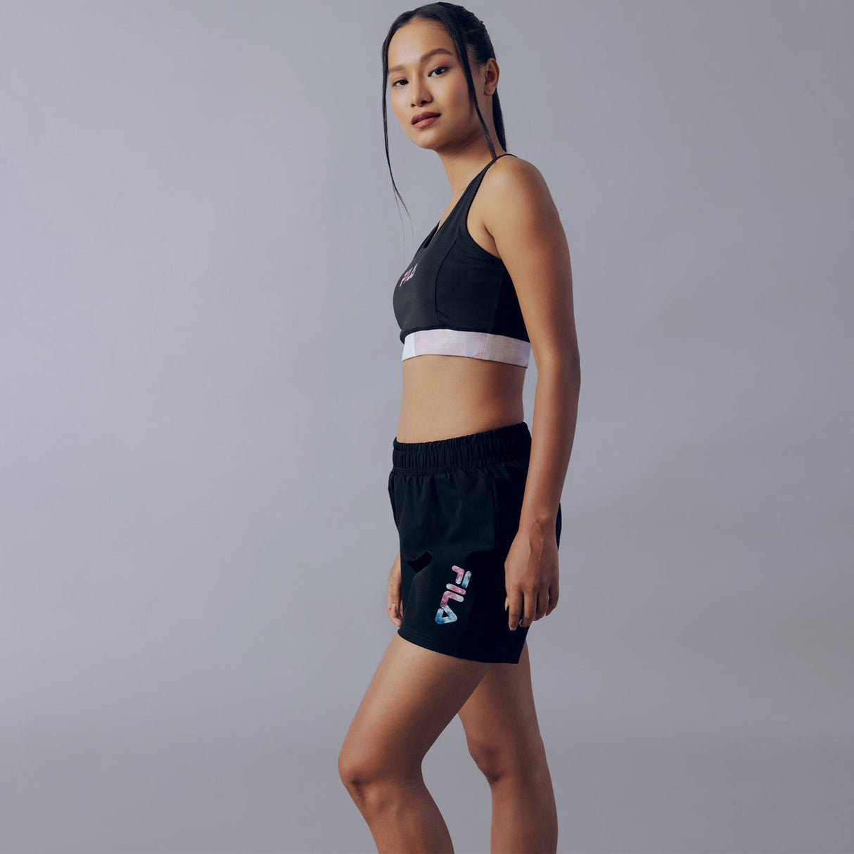 Fila Women Black Lana Solid Sports Bra