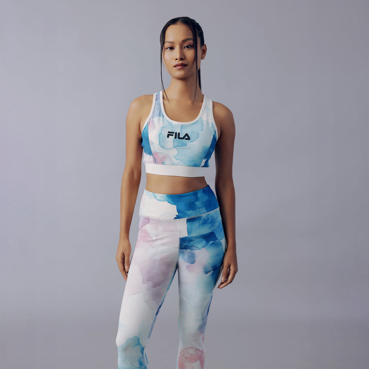 Fila Women Off White Lana Aop Sports Bra
