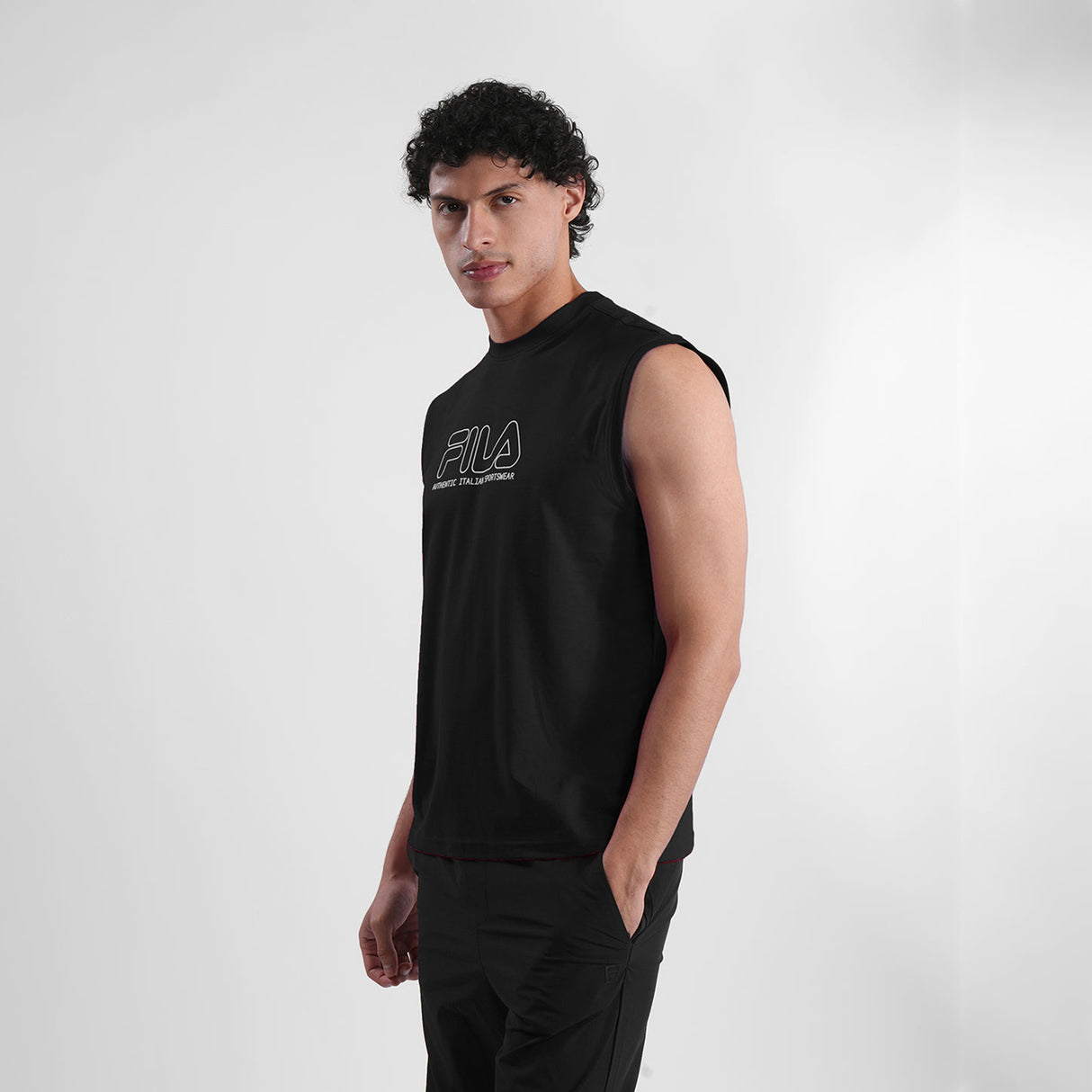 Fila Mens Black Andres Sleeve Less Tank