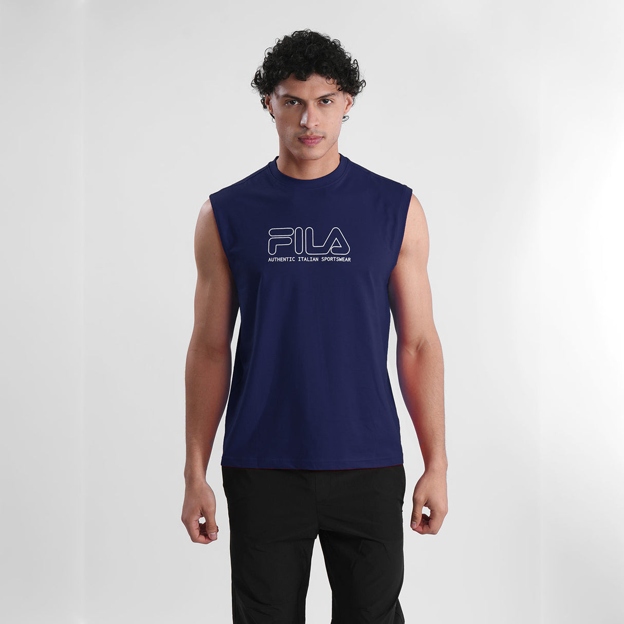 Fila Mens Navy Andres Sleeve Less Tank