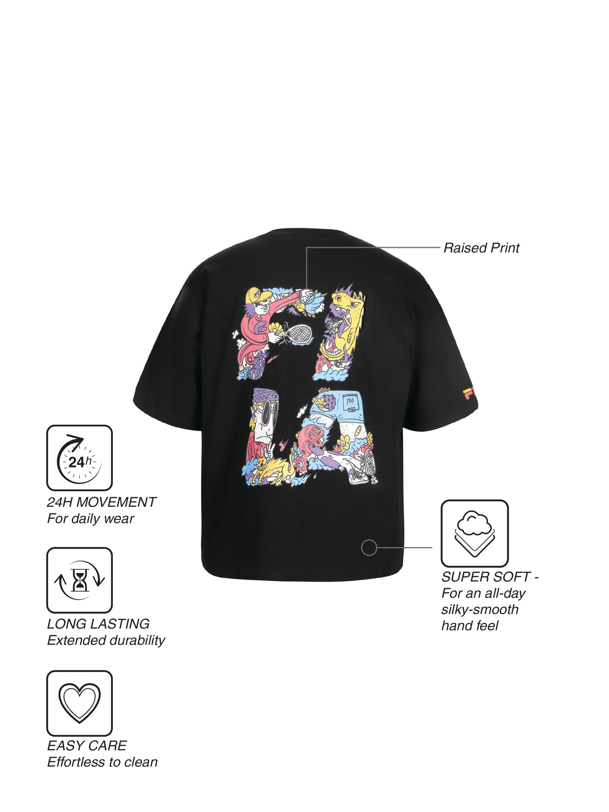 Fila Men Black Dinno Knitted Tee Shirt