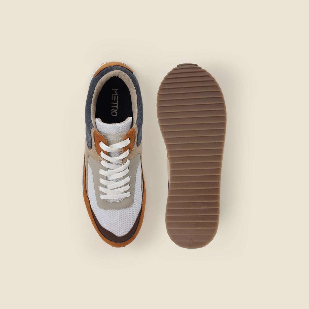 Metro Men Tan Sports Walking Shoes