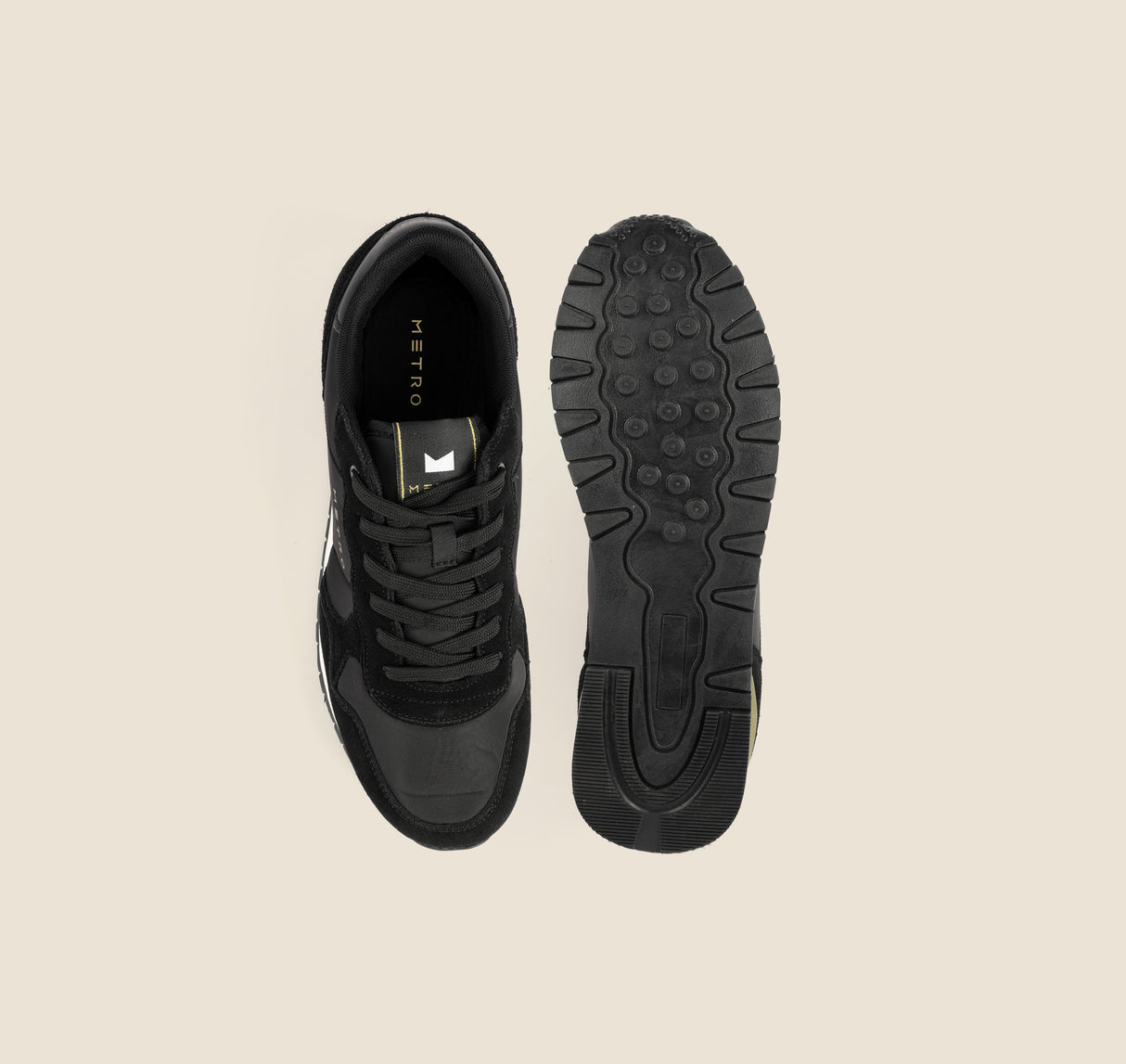 Metro Men Black Sports Walking Shoes