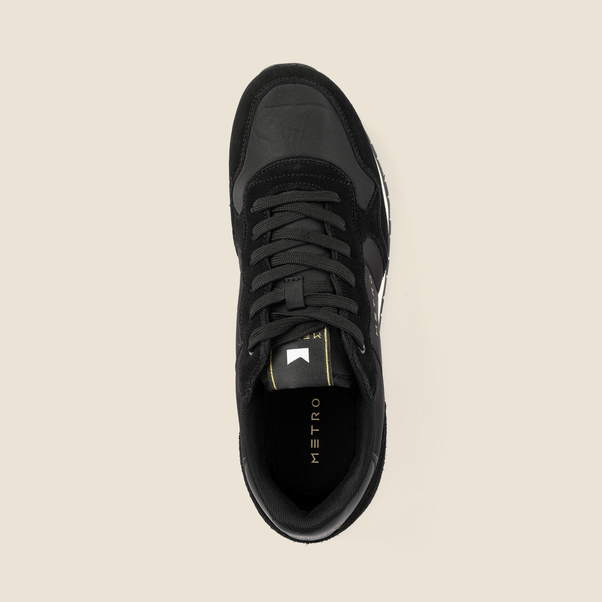 Metro Men Black Sports Walking Shoes