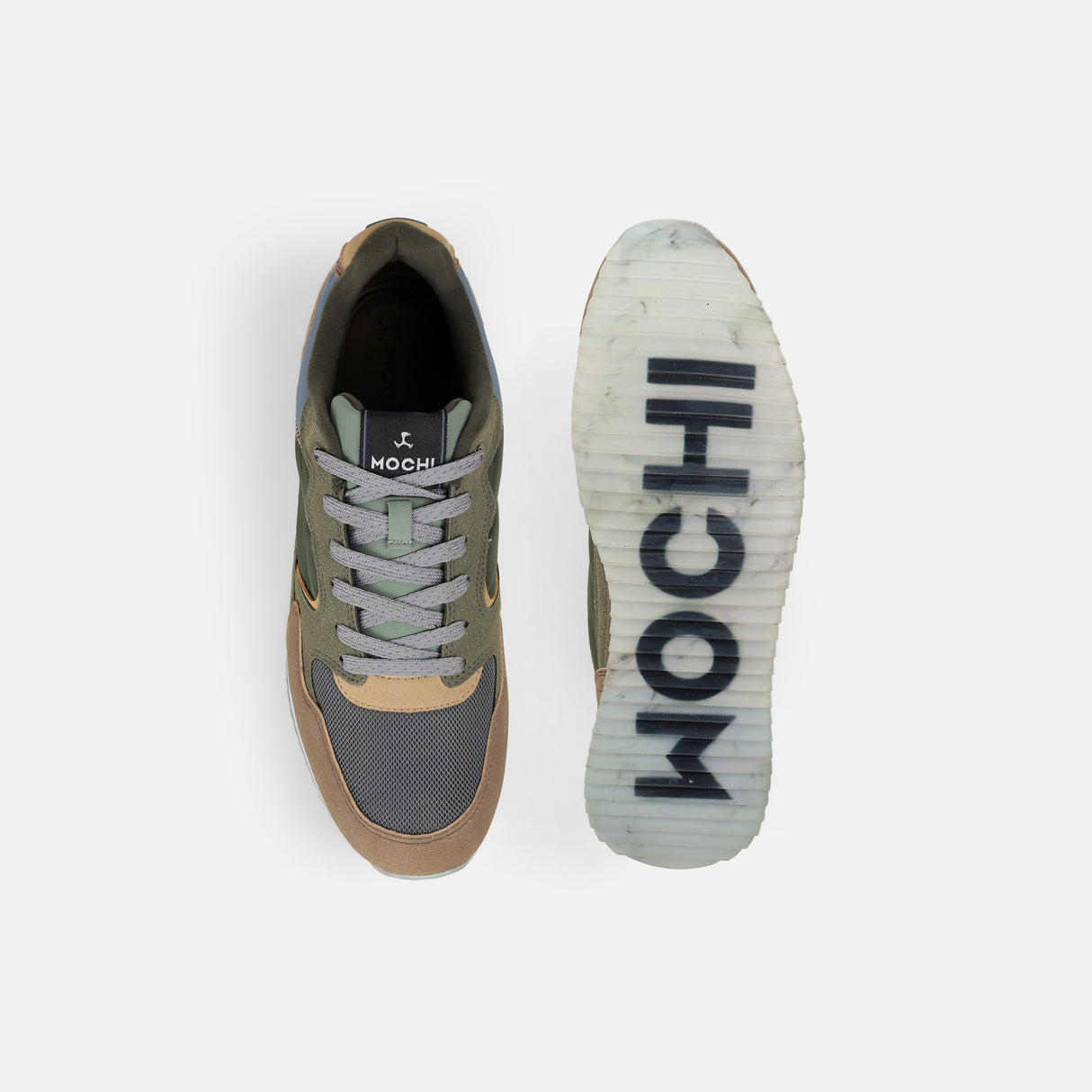 Mochi Men Green Sports Walking Shoes