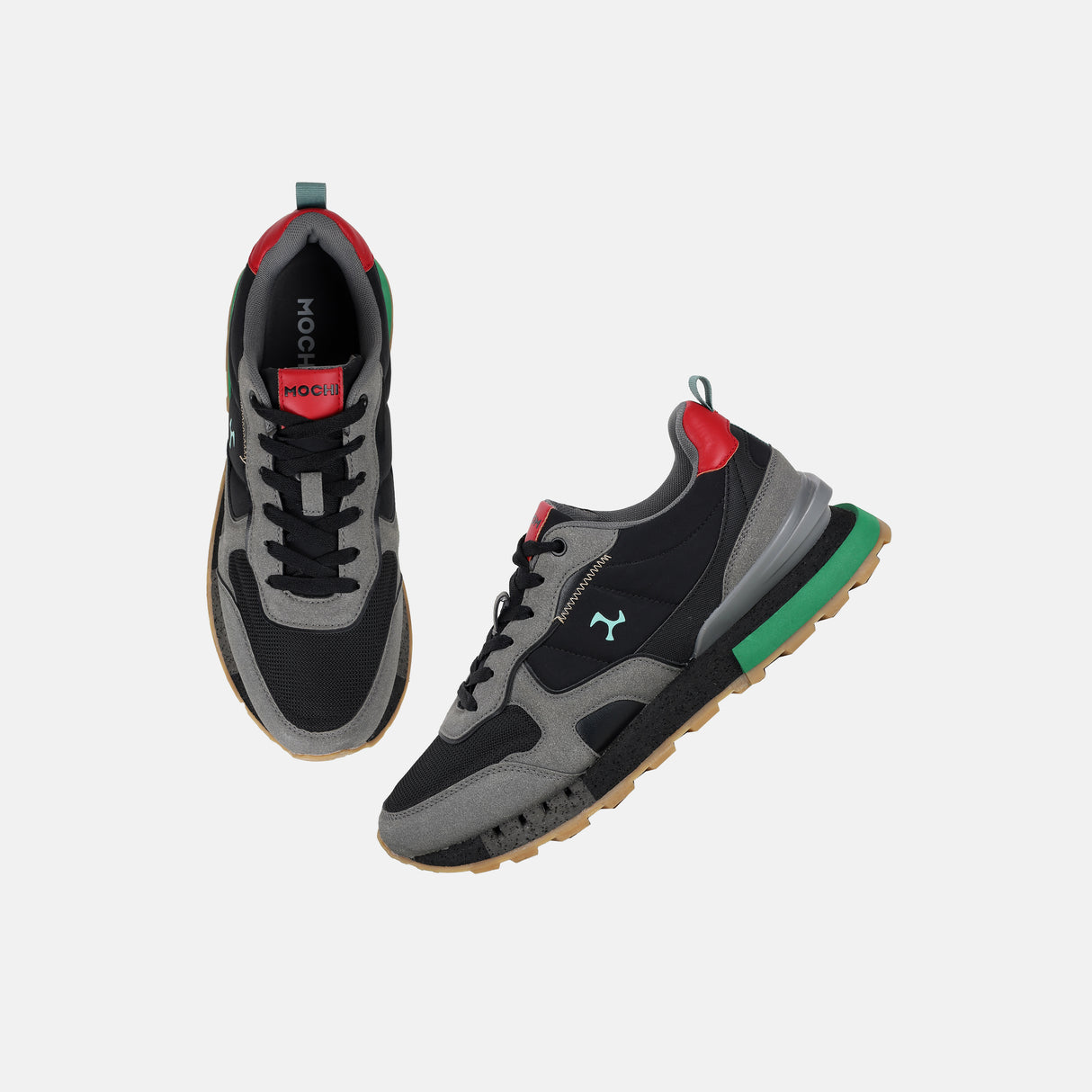 Mochi Men Black Sports Walking Shoes