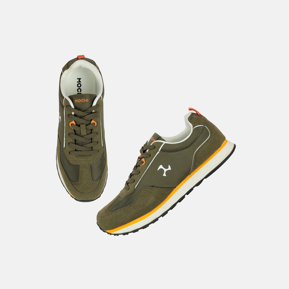Mochi Men Olive Sports Walking Shoes