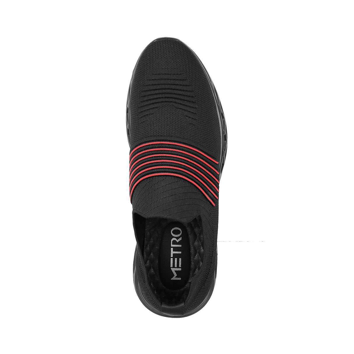 Metro Men Black Sports Walking Shoes