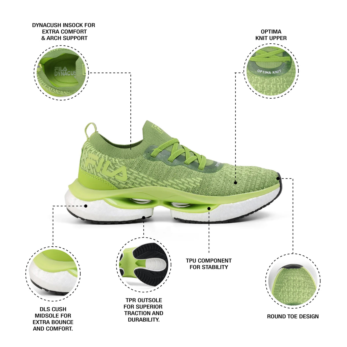 Fila Women Light Green Velocity Shoes