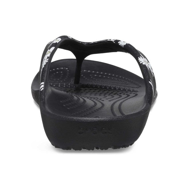 Women Black-Floral Casual Slippers