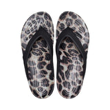 Women Black-Multi Animal Casual Slippers